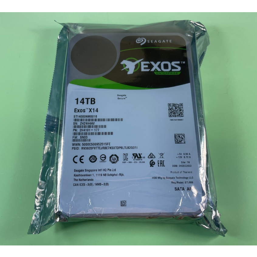 【現貨熱銷，台北24H出貨】全新Seagate 14TB 【Exos X14】3.5吋 NAS硬碟 / 企業級硬碟
