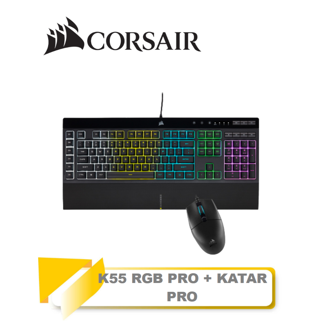 【TN STAR】Corsair 海盜船 K55 RGB PRO + KATAR PRO 電競鍵盤滑鼠組