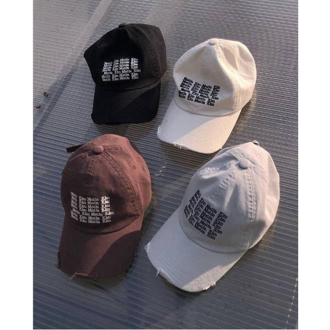 韓國品牌 Matin Kim 破損水洗 老帽 棒球帽 黑色
