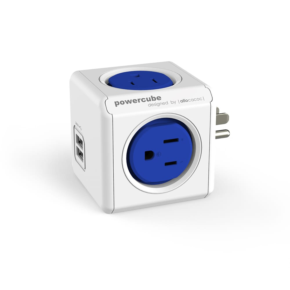 【荷蘭 PowerCube】擴充插座 USB兩用 藍色《WUZ屋子-台北》插座 多孔 USB 電源 4孔+2孔USB