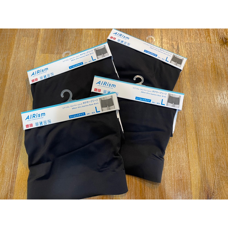 日本購入 Uniqlo Airism Ultra Seamless boxer briefs 平口內褲 Black L
