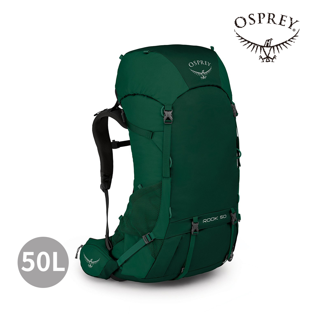【Osprey】男款 Rook 50L 透氣登山背包(野鴨綠)-健行包/登山背包/後背包 |OSBB2MBF2646-F