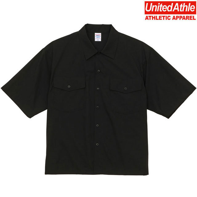 日本 United Athle UA1801 多功能 微型防撕裂 寬鬆落肩 短袖襯衫 (002 黑色) 化學原宿