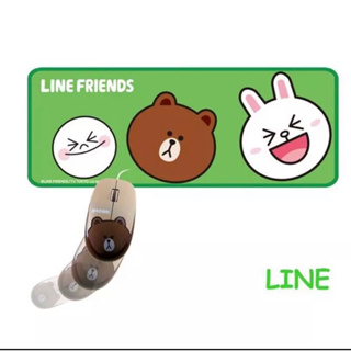 Line Friends 有線 USB 文書機 隨插即用 熊大 滑鼠 鼠墊 饅頭人 原廠授權