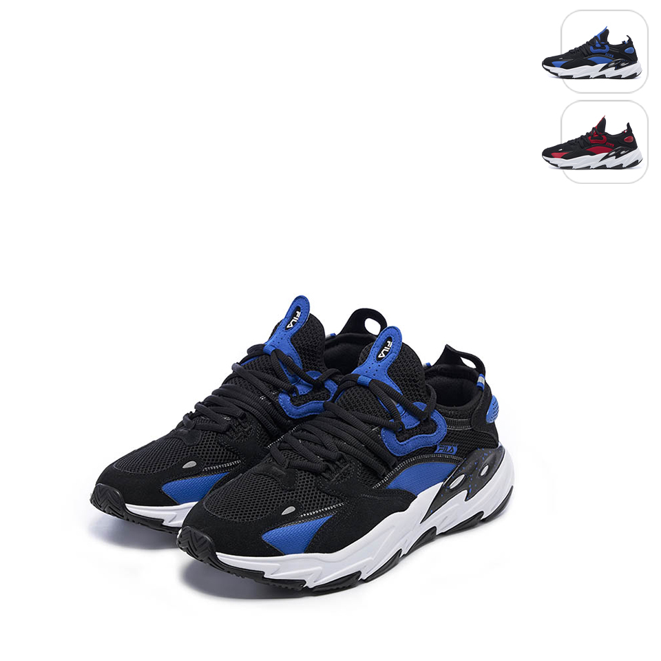【FILA】男性 RAY TRACER EVO 2 運動鞋-黑/藍 1-C607W-018
