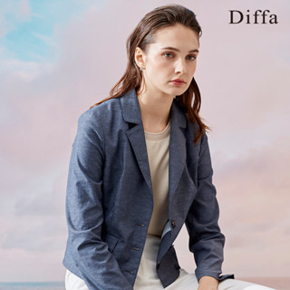 【Diffa】領拼接羅紋無袖上衣3768-8102