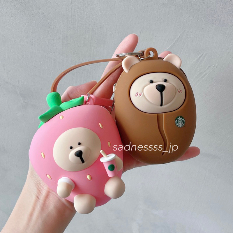 中國星巴克 小熊 咖啡豆 草莓 吊飾 耳機套 耳機包 保護套 零錢包 鑰匙圈 星禮包