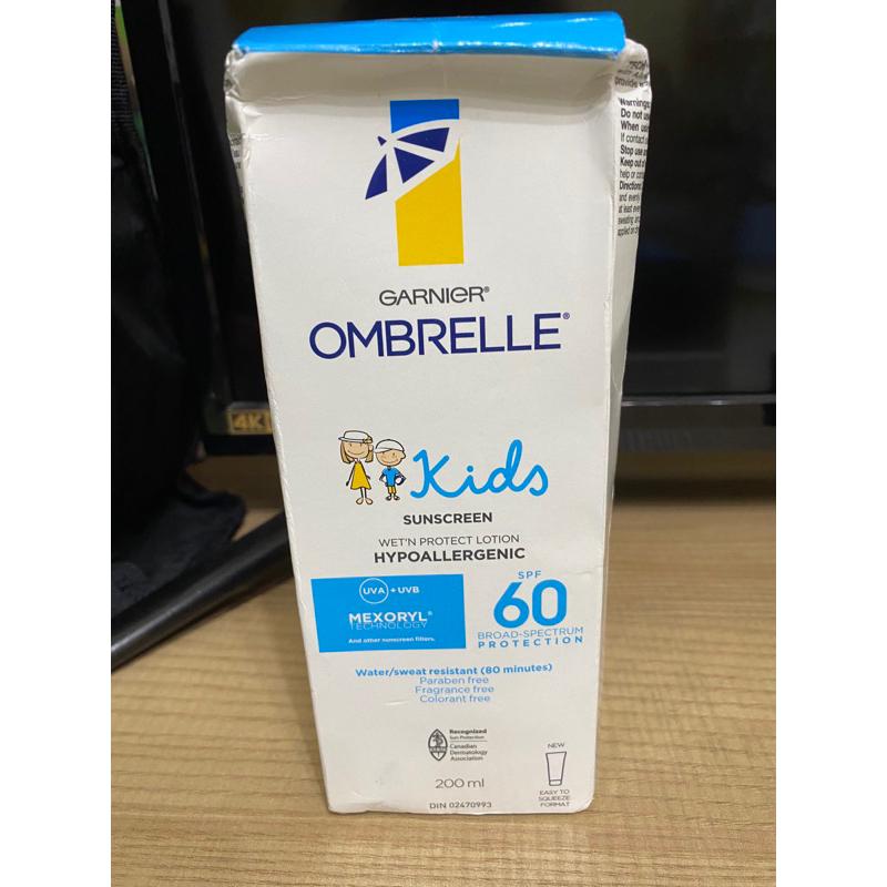 Garnier Ombrelle加拿大兒童濕潤和防護防曬霜SPF 60