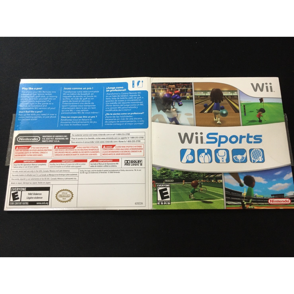 ．私人好貨．二手．Wii．早期 絕版 紙盒裝【SPORTS】中古光碟 電視遊樂器 主機遊戲 電玩單機