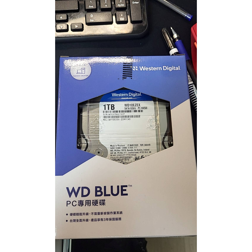 WD BLUE 藍標 PC專用硬碟 1TB 三年保固 SATA 6Gb/s 內接式3.5吋硬碟