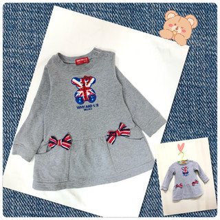 🎀WHY AND 1/2 👶mini 80cm英國普普熊蝴蝶結口袋長袖上衣AWA0159
