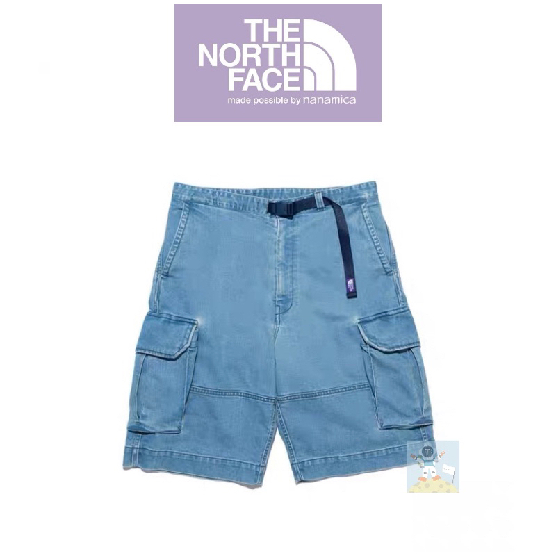 THE NORTH FACE PURPLE LABEL Webbing Belt Denim Cargo Shorts