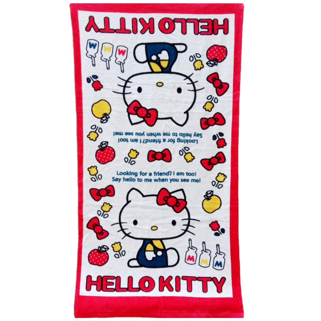 [現貨]凱蒂貓浴巾 Hello Kitty 蝴蝶結 日式草莓牛奶 毛巾沙灘巾運動創意生日禮物