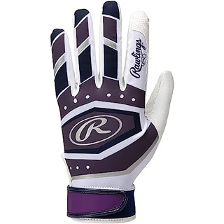 日本進口 Rawlings 可水洗 止滑合成皮革 打擊手套 (EBG23S02)紫/白，一雙