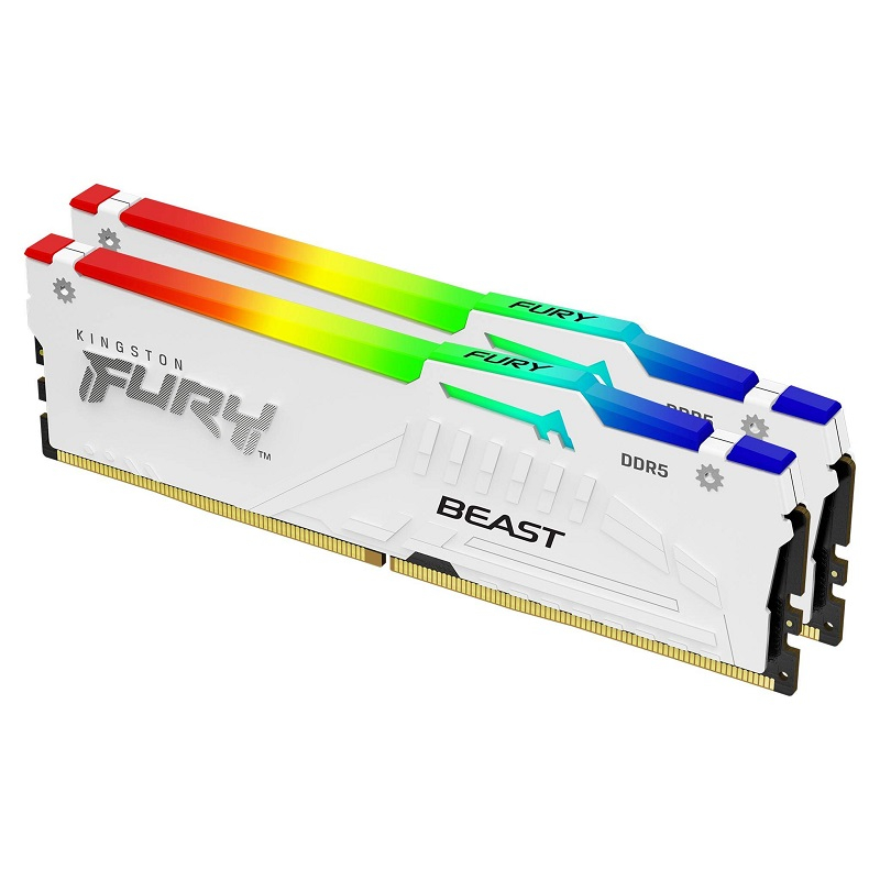 金士頓FURY BeastRGB DDR5 6000 64GB(32Gx2)記憶體白KF560C36BWEAK2-64
