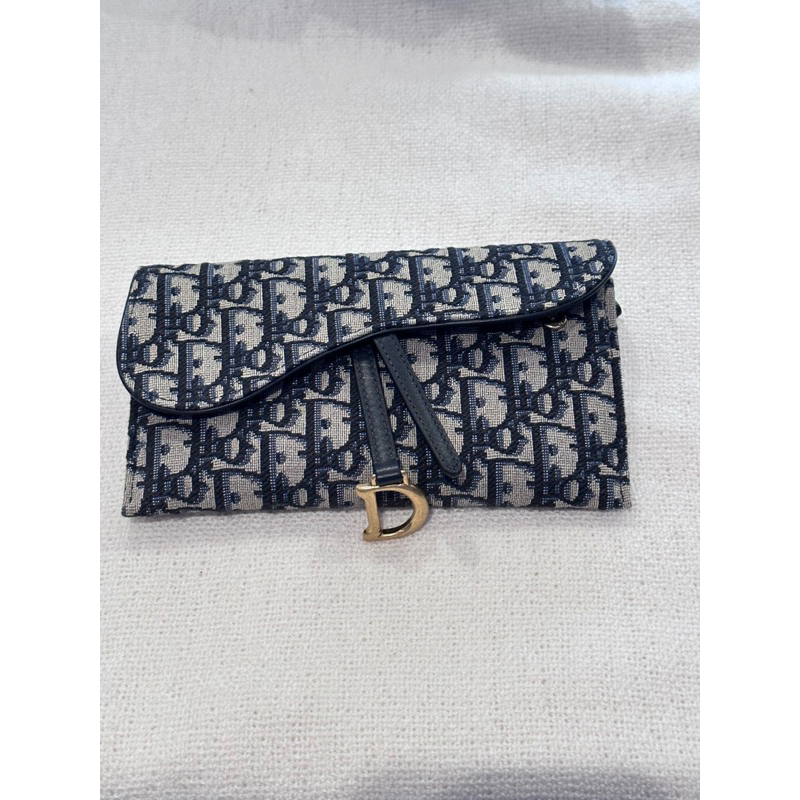 Dior Long Saddle Wallet With Chain
