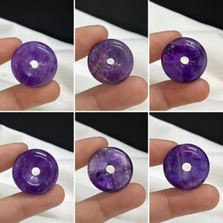紫水晶 可挑🆗紫晶平安扣 貴人 正財 紫水晶擺件 如意扣 甜甜圈 手工 DIY 吊墜 掛件 掛繩 項鍊 耳環 戒指 平安