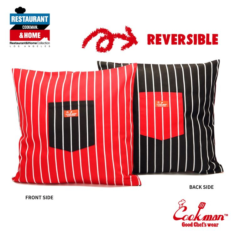 COOKMAN USA 233-01916 CUSHION COVER 雙面 靠墊套 枕套 抱枕套 (條紋黑&條紋紅)