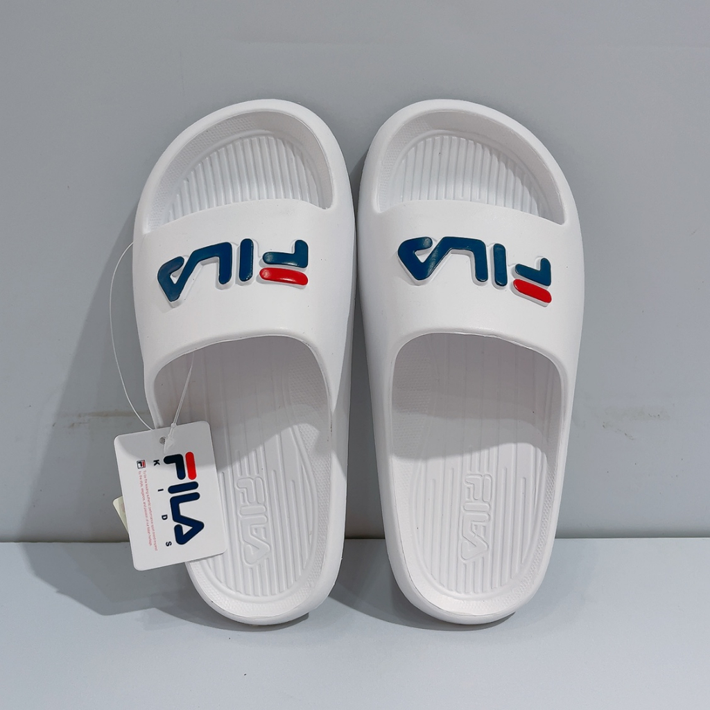 FILA 中童 白色 正體字 一體成形 輕量 防水 戶外 拖鞋 2-S832X-113