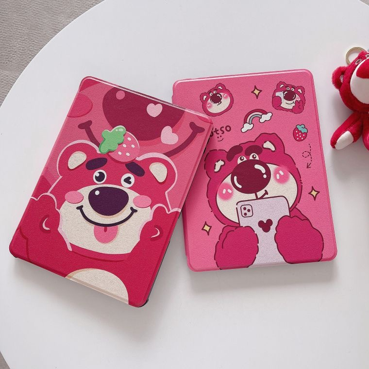 草莓熊ipad 10代平板套 帶筆槽 適用 9.7吋 10.2 10.5吋 旋轉 Pro 11吋 Air4/5 平板皮套