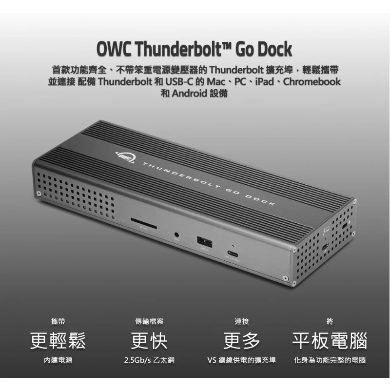 OWC Thunderbolt Go Dock (OWCTB4DKG11P) 擴充裝置 (全新現貨)