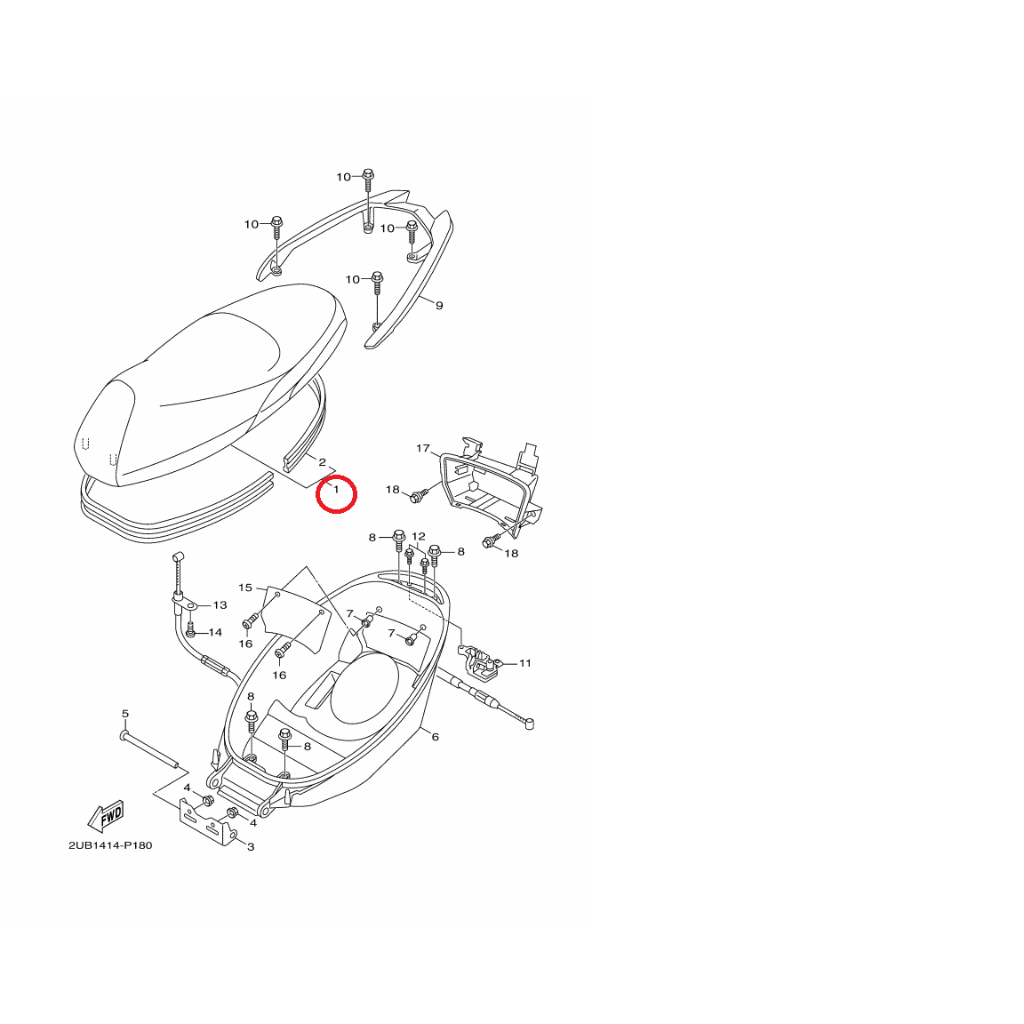 YAMAHA 原廠 新勁戰 四代 坐墊 座墊 雙人座墊 料號：2UB-F4730-02