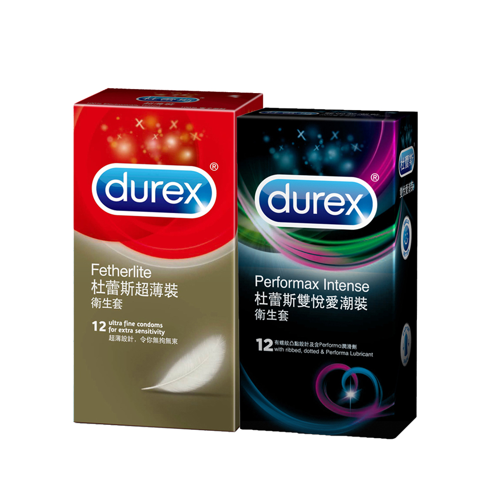 Durex杜蕾斯-超薄裝12入+雙悅愛潮12入保險套