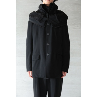 (YAMA.CO) Yohji Yamamoto 山本耀司 - 連帽變形夾克 外套 暗黑 西裝外套 立領 高校服 中性