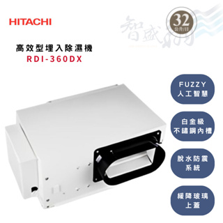 HITACHI日立 18公升 高效型 埋入式 除濕機 RDI-360DX 智盛翔冷氣家電