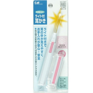 『拔跟麻的大秘寶』日本 貝印 KQ-0381 照明式耳挖棒 抗菌 耳扒 耳挖棒