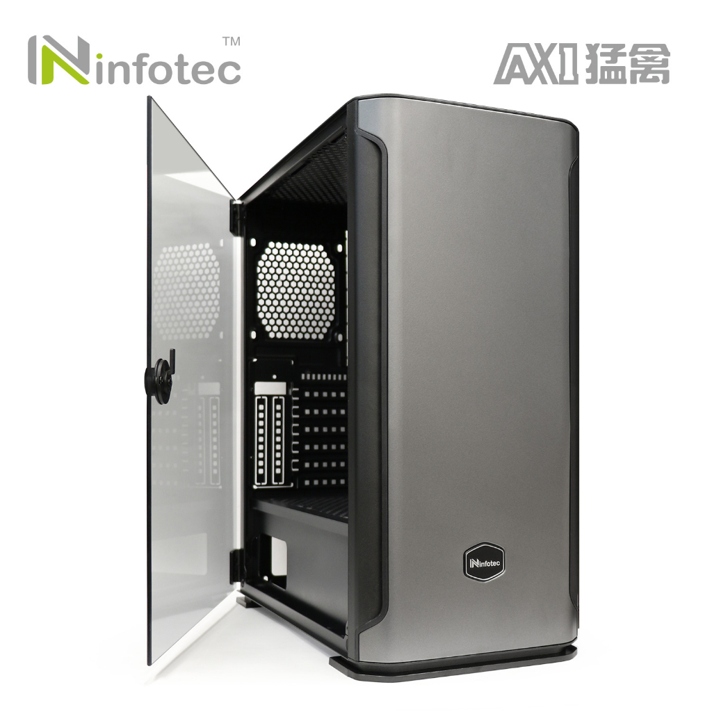 infotec【AX1 猛禽 USB3.0】 遊戲機殼(全開玻璃智能鎖側板)【現貨】電腦機殼 遊戲機殼 主機殼