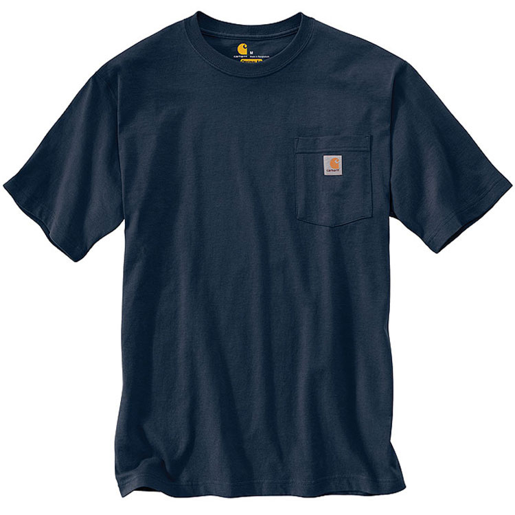 CARHARTT 美版 K87 NVY POCKET TEE 6.75oz 重磅口袋 短T (NVY深海軍藍) 化學原宿