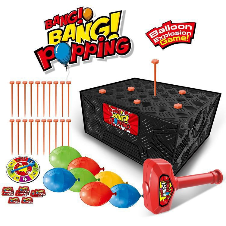 《翔翼玩具》爆破氣球益智桌遊  輪盤遊戲  鐵捶打打樂 玩具球 打氣球 爆炸氣球遊戲 13-2950 安全標章合格玩具