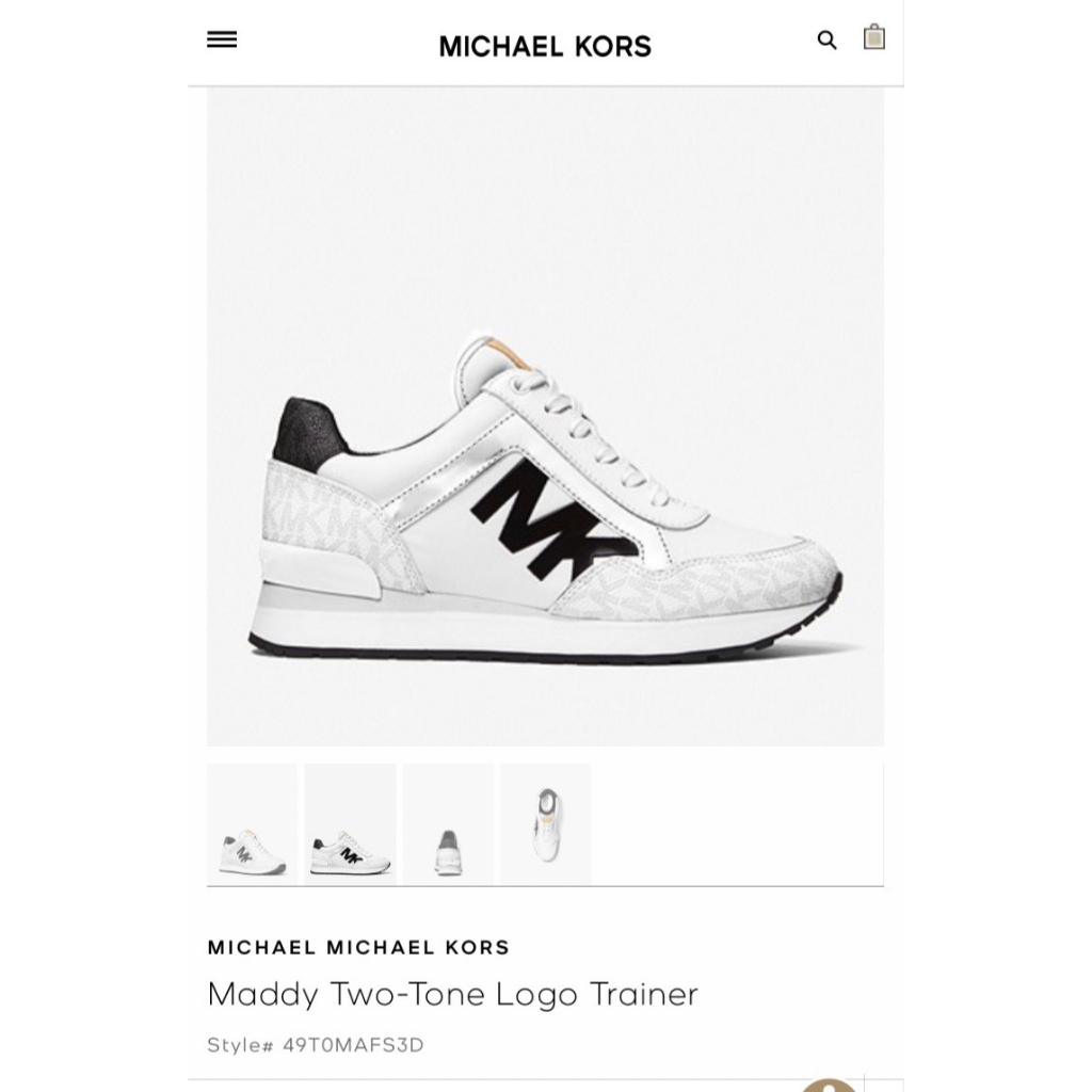 Michael Kors 運動鞋 MADDY TWO-TONE LOGO TRAINER MK運動鞋 全新