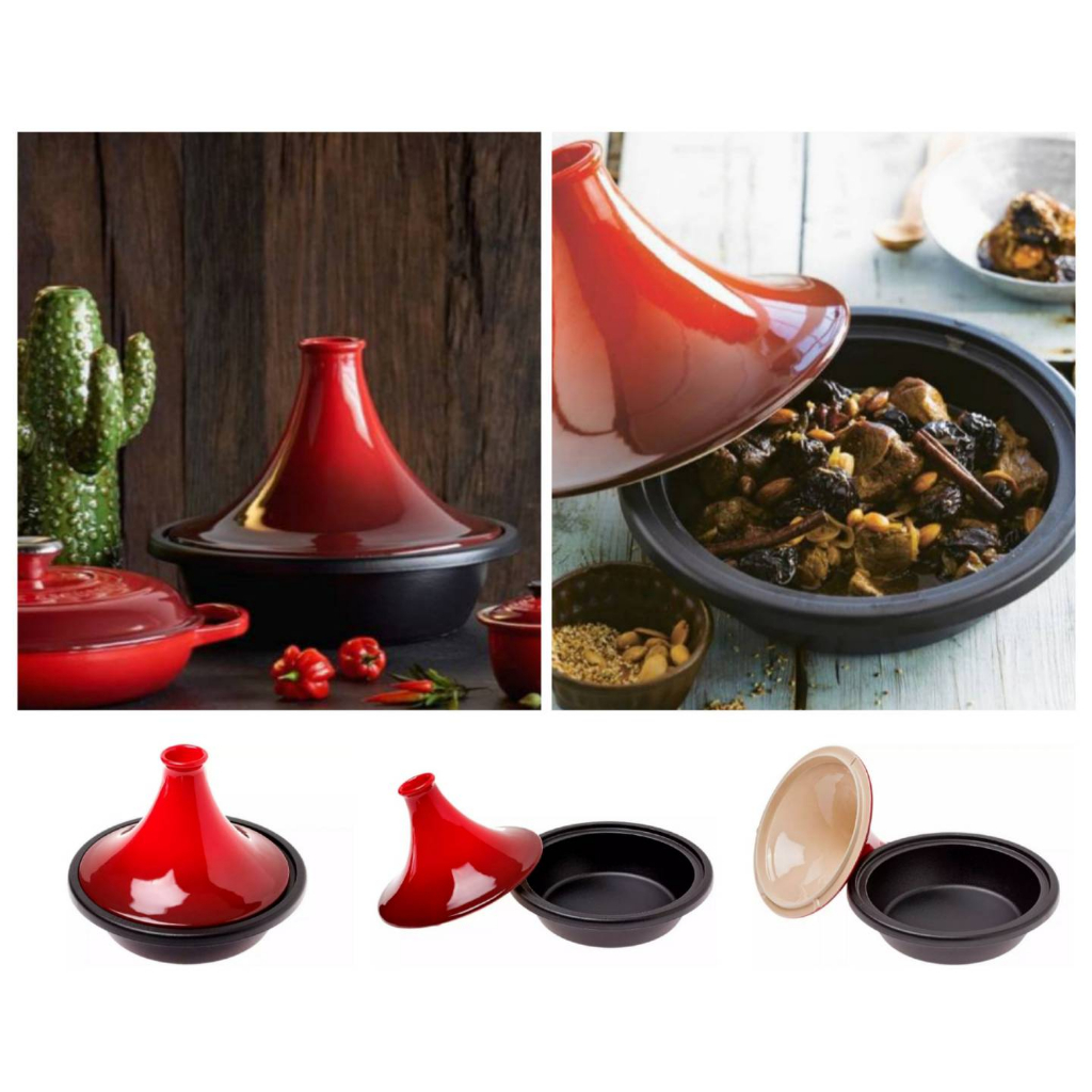 免運 現貨抵台 海外代購 Le Creuset 塔吉鍋/tagine/摩洛哥/27cm/櫻桃紅/鑄鐵鍋