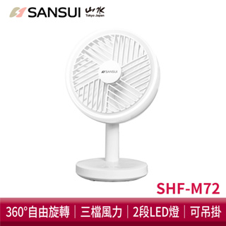 SANSUI山水 USB充電式LED驅蚊DC風扇 SHF-M72 充電式 電風扇 驅蚊風扇 露營 夜燈