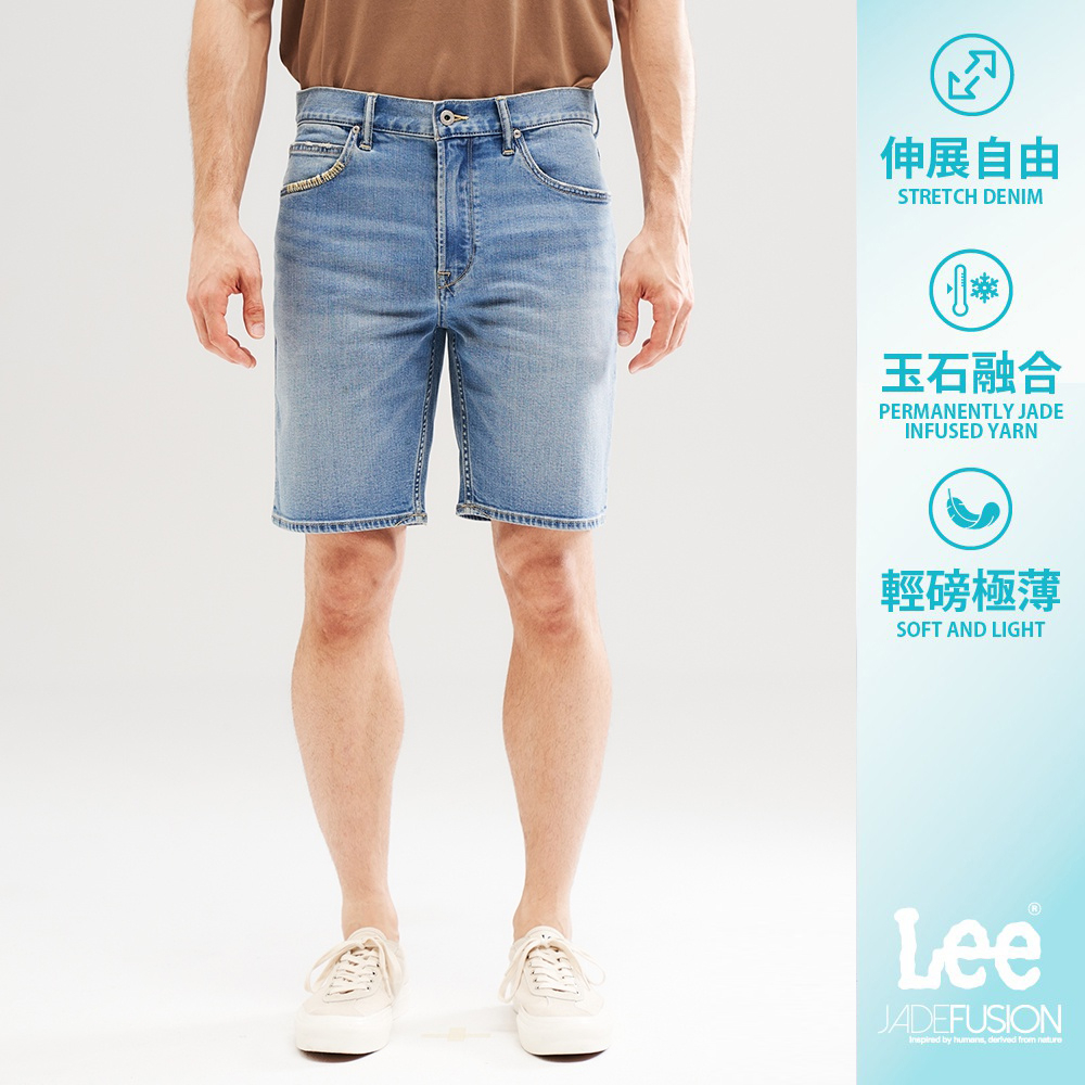 Lee 902 涼感牛仔短褲 男 101+ Jade Fusion 淺藍洗水LL220117471