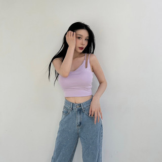 【Aa.chic】辣妹斜肩設計罩杯背心(三色).女裝/上衣/背心/BRA TOP/辣妹/斜肩/罩杯【C048103】