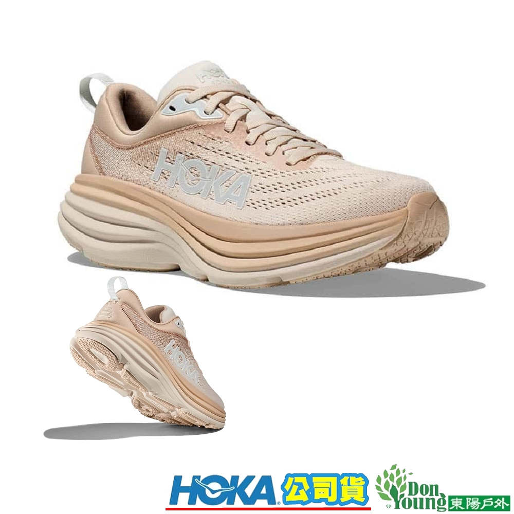 【HOKA】HO1127952SSEG女款 Bondi 8 潮流路跑鞋 流沙色/蛋奶酒白