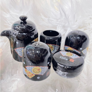 日本進口Hello Kitty陶瓷材質京都和風系列五入組調味品罐