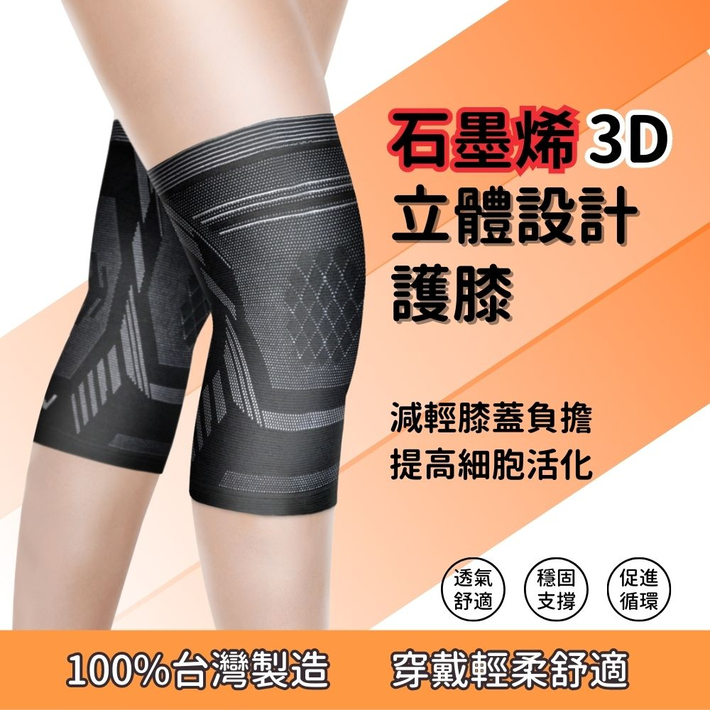 石墨烯3D立體設計護膝 (1雙入) 台灣製造