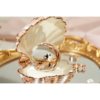 [現貨 JARLL 水晶球 ] 星鑽貝殼戒(玫瑰金) 水晶球擺飾 結婚禮物