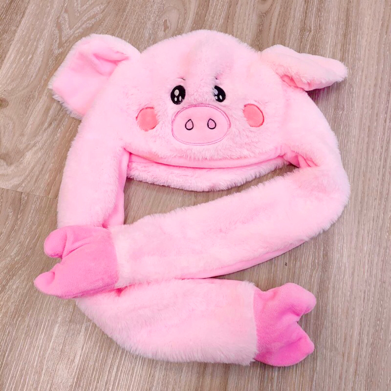 【會動的豬耳帽】可愛粉紅豬豬頭套/豬豬帽/豬耳朵/豬帽子/豬耳帽