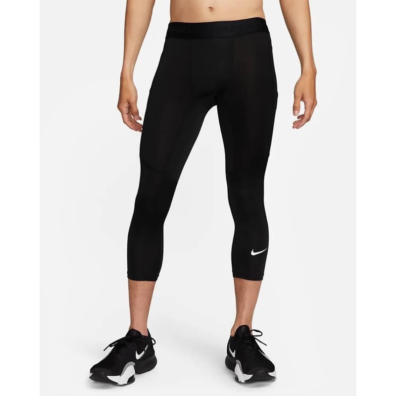【NIKE 耐吉】Nike Pro Dri-FIT 男款3/4緊身褲 黑色 FB7951-010 尺寸:L~2XL