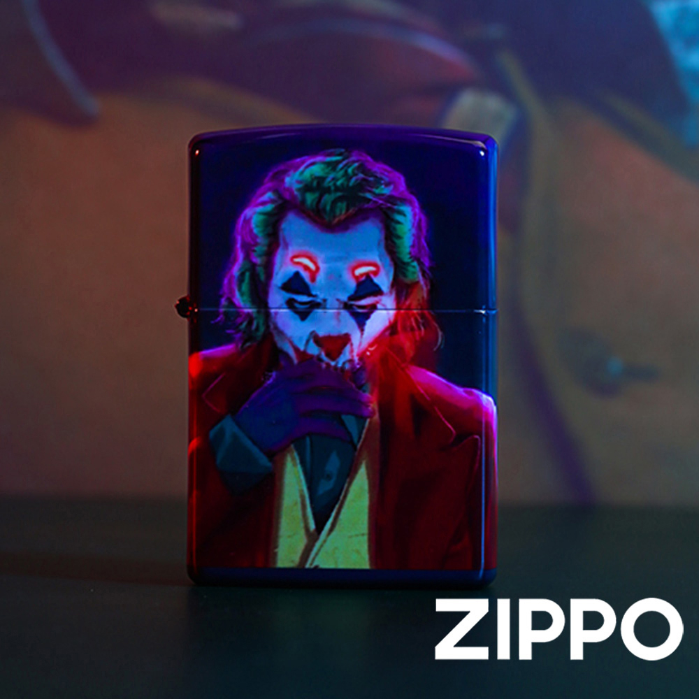 ZIPPO  迷幻色詭譎小丑防風打火機 電影 小丑Joker 霓虹炫光 為之瘋狂 360度熱轉印 質感滑順 終身保固