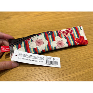 日本製椿花圖騰皮革質感筆袋