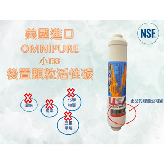 美國OMNIPURE-小T33 顆粒活性炭濾心 後置活性碳
