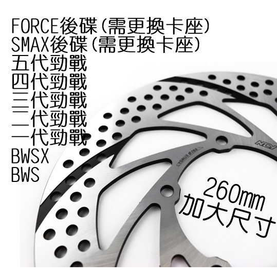 NCY 四代勁戰黑旋風固定碟 260mm 新勁戰 二代戰三代戰 五代戰 BWS FORCE SMAX 後碟 固定碟 碟盤