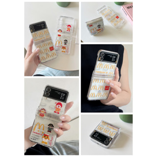 麥當勞 適用Samsung zflip4折疊手機殼 三星z flip6 透明手機殼 galaxy zflip4 5手機殼
