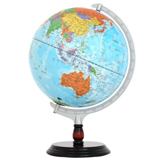 【SkyGlobe】12吋行政藍色海洋木質地球儀(中英文對照)《WUZ屋子》臺灣製 繁體中文 地圖 地球儀 教學 擺飾